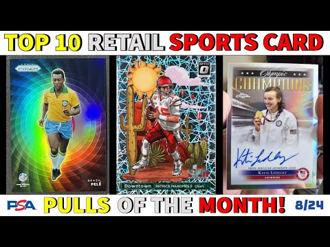 YOU WON'T BELIEVE THESE RETAIL PULLS! | Top 10 Sports Card Pulls of the Month - August 2024