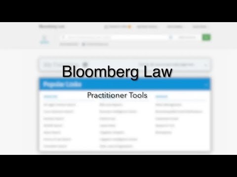 Bloomberg Law: Practitioner Tools