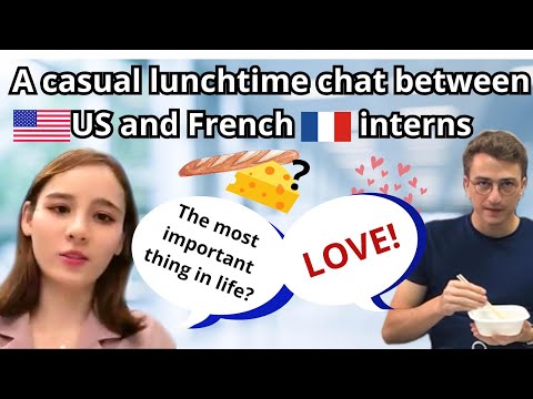 US and French interns talking about their working style, future plan, and important things in life.