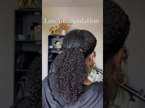 Super quick and easy low manipulation hairstyle #hairstyle #lowmaintenance #blackwomen #washngo