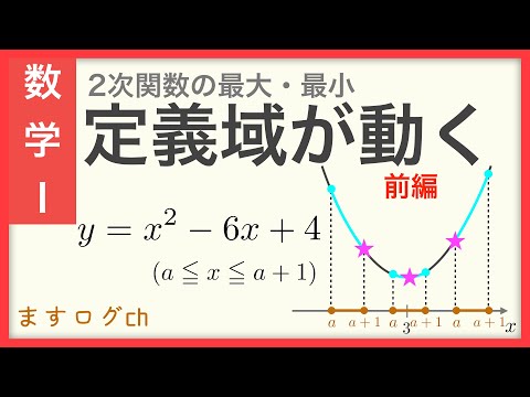 【数学1】定義域が動く前編 (2次関数の最大最小より)