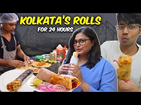 ROLLS for 24 HOURS Challenge⏲😋 | Food Challenge| Kolkata Famous Food