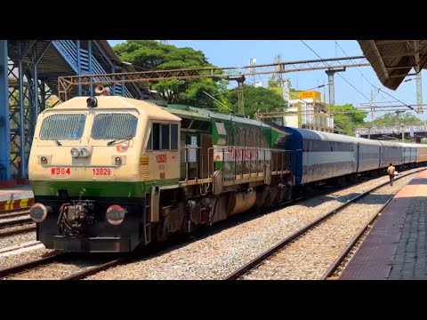 GOC Shed Green EMD with NMG (New Modified Goods) Rakes.