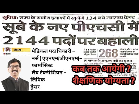 JHARKHAND LATEST JOB DETAILS|| नए पदों का सृजन ||संख्या, योग्यता, उम्रसीमा सारी जानकारियां