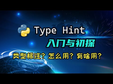 【python】Type Hint入门与初探，好好的python写什么类型标注？