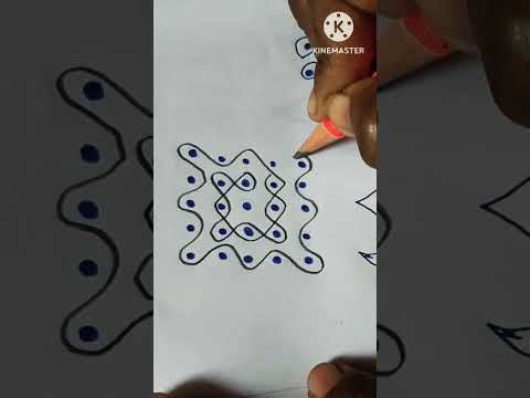 Easy sikku kolam for begginners with 5×5 dots kolam#rangoli design