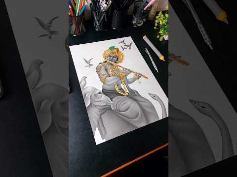 Shree Krishna Drawing 🥰 #krishna #drawing #shorts