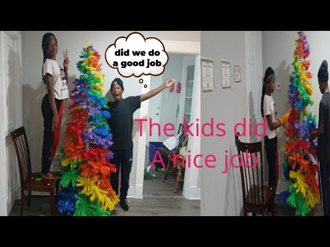 KIDS DECORATE Our RAINBOW CHRISTMAS TREE for the FIRST TIME!