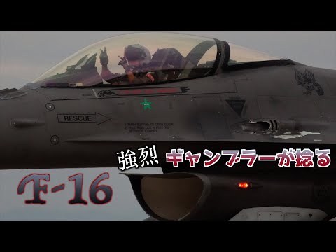 【女性パイロット】これがアメリカ空軍F-16ファイティングファルコン！豪快爆音で突き抜ける！