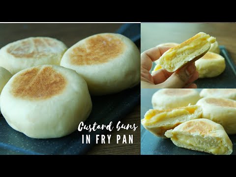 No oven Custard Bun recipe  || Buns in Frying pan