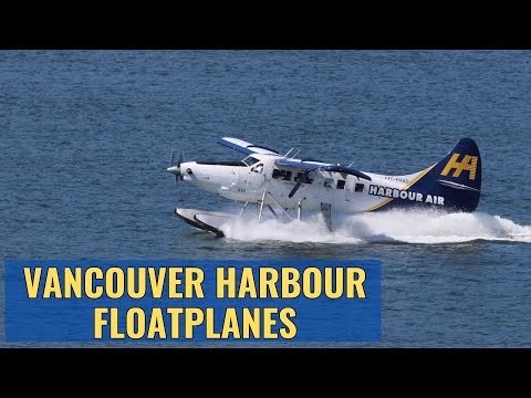 Thrilling Floatplane take off/landings at YHC Vancouver Harbour Airport 4K June 2023