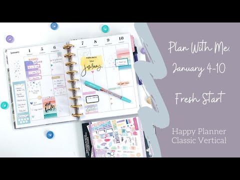 Fresh Start Plan with Me: January 4-10 // Classic Vertical Happy Planner