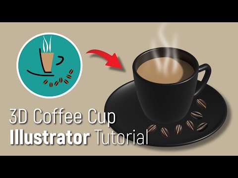 Create 3D Coffee Cup in Illustrator | Beginners Tutorial