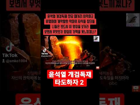 극악무도하고 포악스런 윤석열 개검독재자 잔당 악마의 자식 패거리들, 그리고 기레기 x들과 개판사 더럽고 사치스러운 친일파매국노 기득권재벌  극우수구 개꼴통 적폐세력들이 봐야할 영상