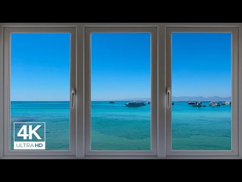 4k Egypte Red Sea with modern Window view - Relaxing, Calming, Ambience, white noise