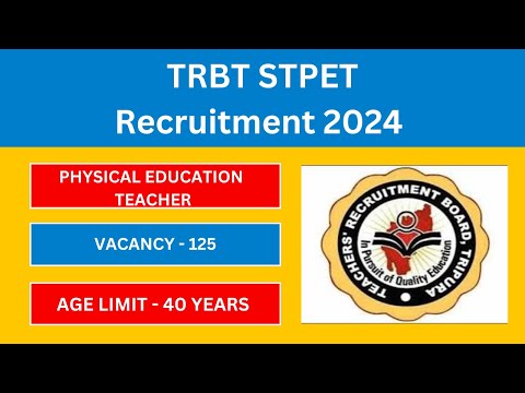 TRBT STPET Notification 2024 | Latest Government Jobs 2024