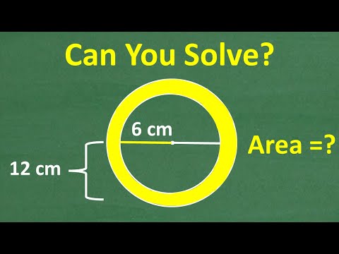 What is the EXACT AREA of a ring that has an inside radius of 6 cm and an outside radius of 12 cm?