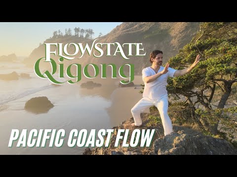 Beginner Qigong | Pacific Coast Flow | 4k Drone Ocean Footage