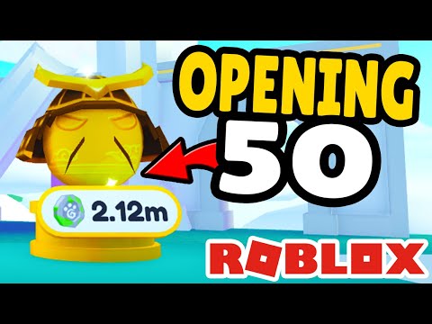 Opening 50 GOLDEN SAMURAI EGGS in Pet Simulator X (Roblox)