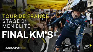 COMPLETE DOMINATION! 🙌 | Tour de France Stage 21 Final Kilometres | Eurosport Cycling