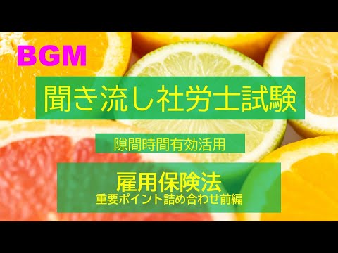 【社労士試験】聞き流し雇用保険法　重要ポイント詰合せ（前編）