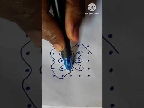 Easy sikku kolam for begginners with 5×5 dots kolam#shorts