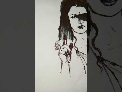 Pooja Sharma Drawing|Yagyaseni🔥|Draupadi bachpan song|#drawing|#mahabharat|#shorts