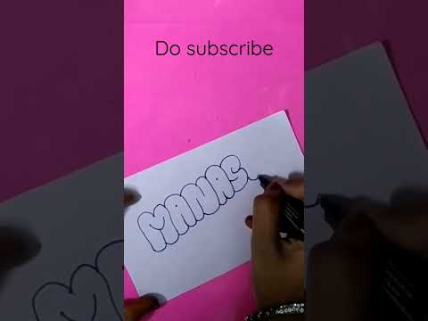 How to write MANASWI in bubble letters#shorts#crafts#Viral