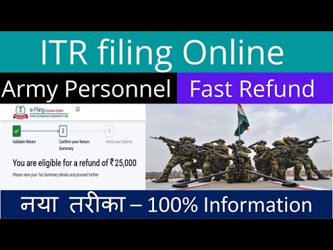 ITR 1 filing online for Army personnel and Defence personnel | Income tax return for army AY 2023-24