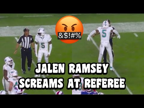 Jalen Ramsey YELLS AT REFEREE 🤬😨 Bills Vs Dolphins 2024 highlights