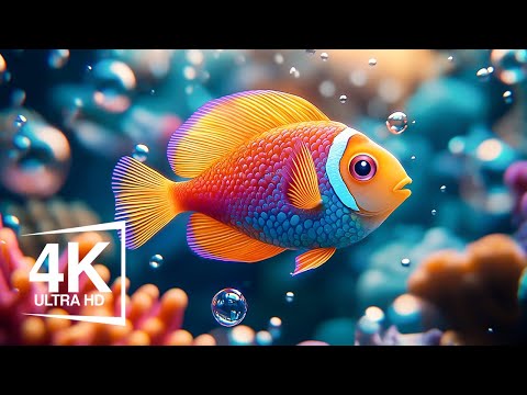 Aquarium 4K VIDEO (ULTRA HD)🐠Beautiful Relaxing Coral Reef Fish - Relaxing Sleep #9