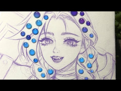 Watercolor Jinx - League of Legends #shorts #hutachan #LOL #game