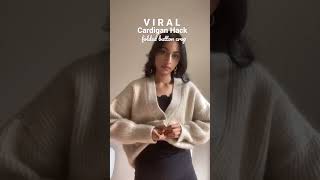 VIRAL Cardigan Style Hack! Fold Button Crop #Cardigan #StyleHack #CardiganHack #Shorts30 #StyleHacks