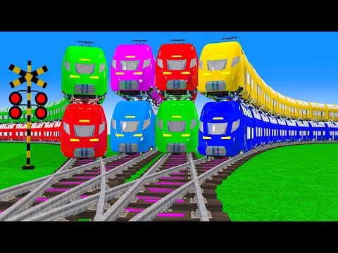 【踏切アニメ】あぶない電車 8 NEW  TRAIN 🚦 Fumikiri 3D Railroad Crossing Animation #1