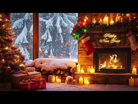 Christmas Ambience Fireplace 🎄🔥Relaxing Crackling Fireplace For Stress Relief