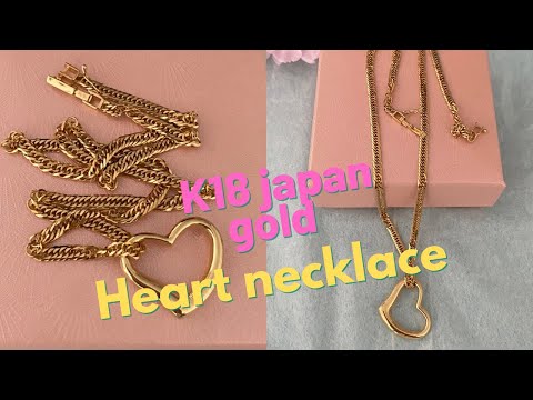 K18 japan gold 8カット トリプルカット喜平 8cut 8 triple cut necklace with open heart pendant #185