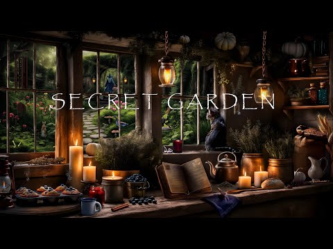 COZY SPRING WITCH KITCHEN-SECRET GARDEN AMBIENCE-WINDCHIMES-SPRING FLOWERS-CALM NATURE SOUNDS ASMR