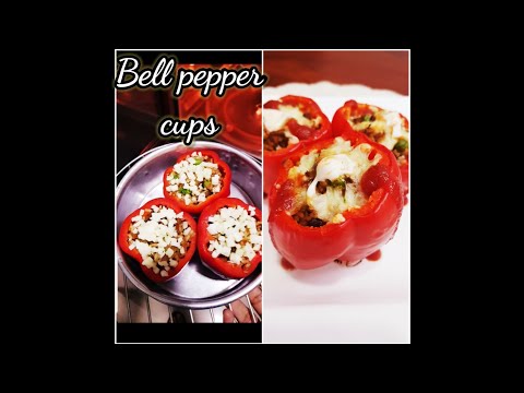 Cheesy Capsicum Rice Cups | Yummy & Tasty Recipe #Shorts #Shortvideo