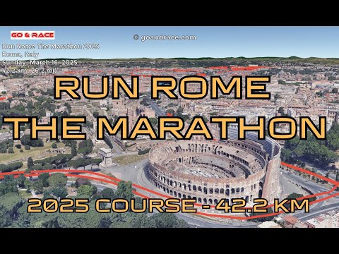 Run Rome The Marathon 2025: fly over the marathon course! Video of the race path.