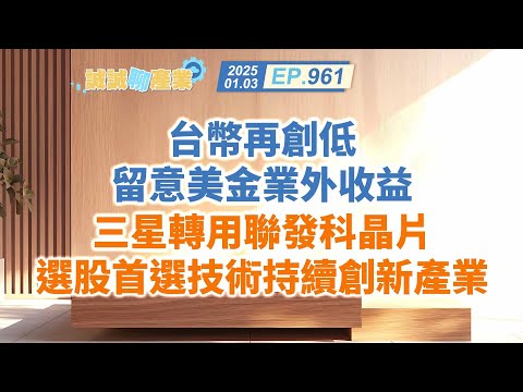 第961集｜台幣再創低 留意美金業外收益 三星轉用聯發科晶片 選股首選技術持續創新產業｜20250103｜陳建誠 分析師｜股海大丈夫