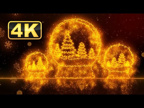 Sparkling Abstract Snow Globe | Christmas Ambience in 4K | 1 Hour Relaxing Holiday Music