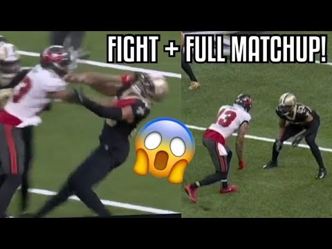 Mike Evans vs Marshon Lattimore FIGHT 🤬 + MATCHUP! (WR vs CB) Buccaneers vs Saints highlights