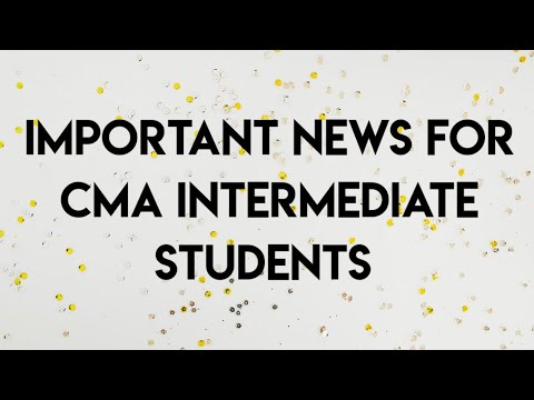 Important news for CMA Inter Students