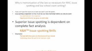 Learn IRAC R&R Issue Spotting For Law School: Never Miss an Issue Again on Law School Exams!