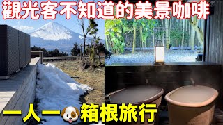 不用再跑河口湖❗️箱根富士山美景咖啡、一個人帶狗狗勇闖日本箱根溫泉旅行vlog