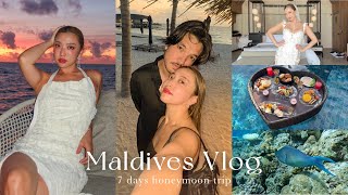 Maldives vlog | 7 days honeymoon trip to Maldives✈️💍Snorkeling/Room Tour/Bar