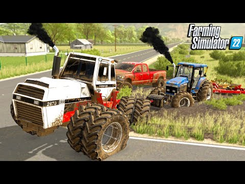 NEIGHBOUR GET'S TRACTOR STUCK DEEP IN MUD! (SURVIVAL FARMING)