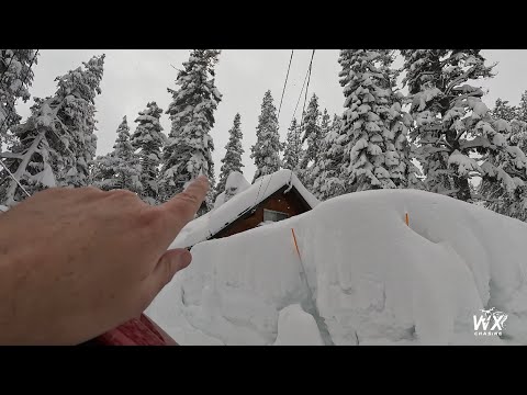 California Buried in Record Snow after Winter Storms - Driving Through a Snow Maze - 2023 - 4k