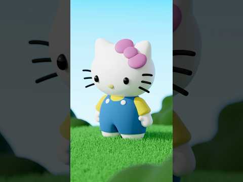 3D modeling Hello Kitty, comment what I should model next #blender #3Dart #3Dmodel #hellokitty #3D