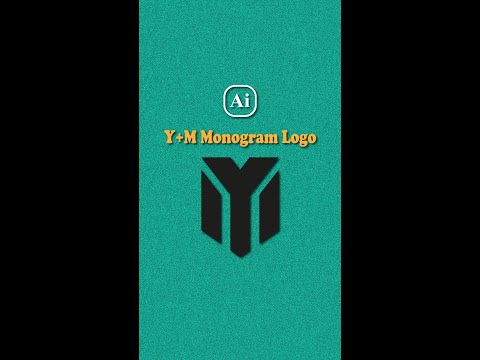 Adobe Illustrator - Design Y M Letter Logo with Grid